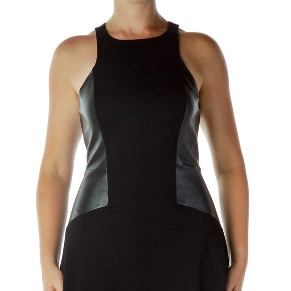 Express Black Sleeveless Fit-and-Flare Dress - Picture 4 of 4